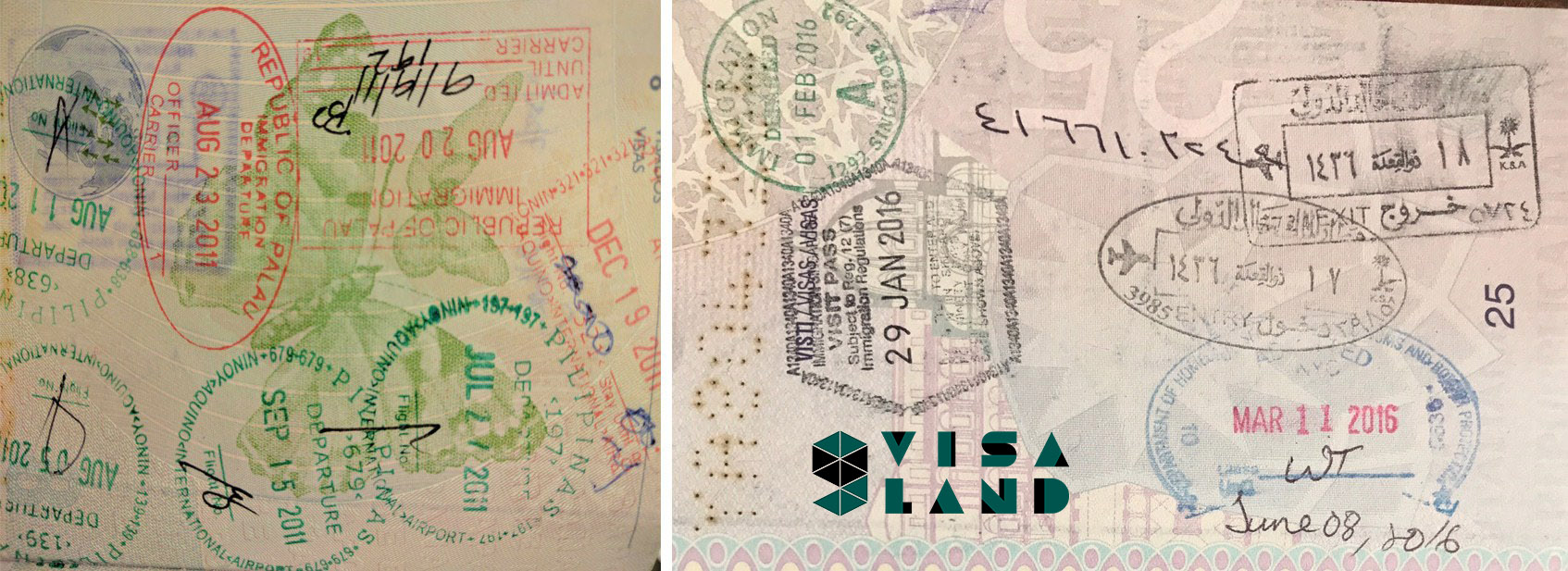 پاسپورت پر از مهر